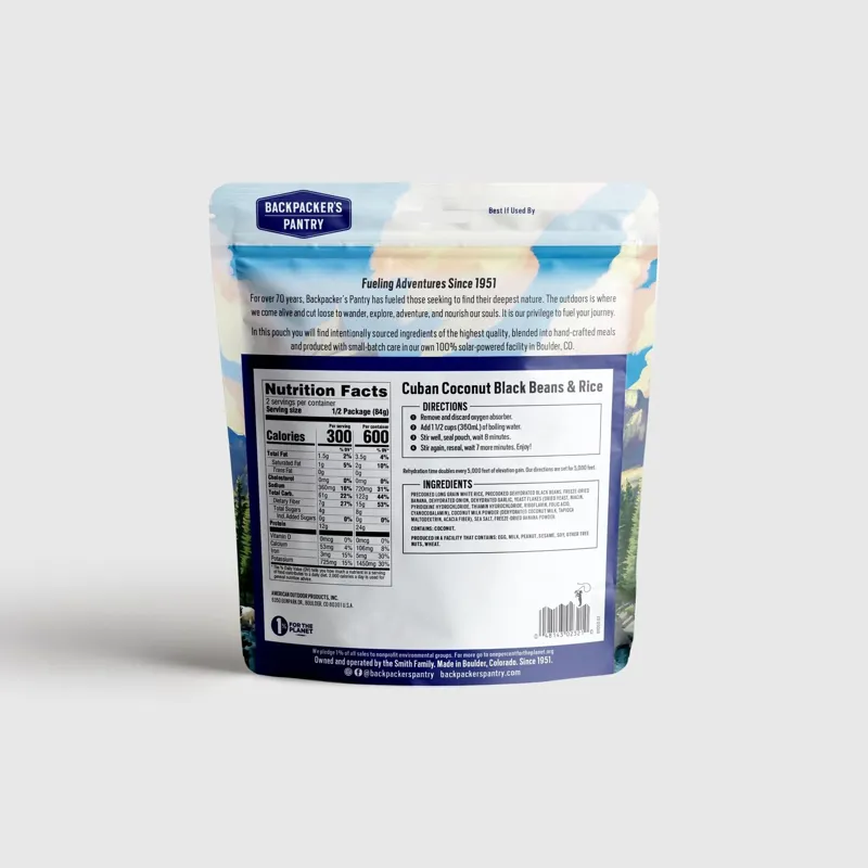 Backpackers Pantry Cuban Coconut Rice and Black Beans 2 Person-1