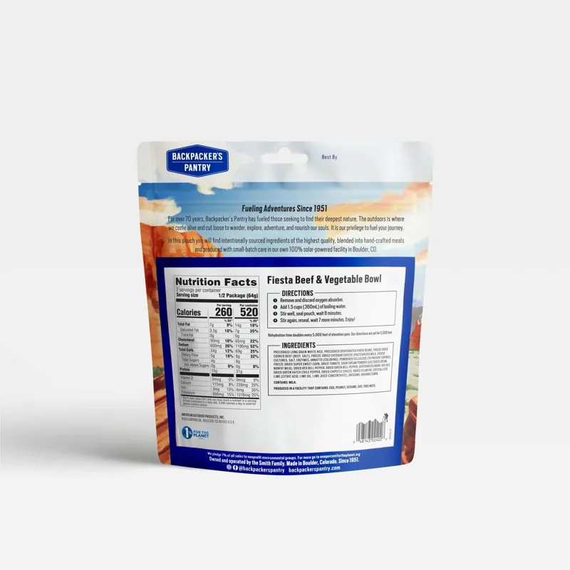 Backpackers Pantry Fiesta Beef and Vegetable Bowl 2 Person-1