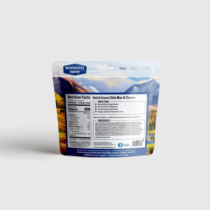 Backpackers Pantry Hatch Green Chile Mac and Cheese 1 Person-1