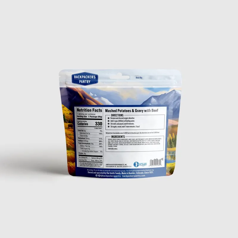 Backpackers Pantry Mashed Potatoes and Gravy with Beef 1 Person-1