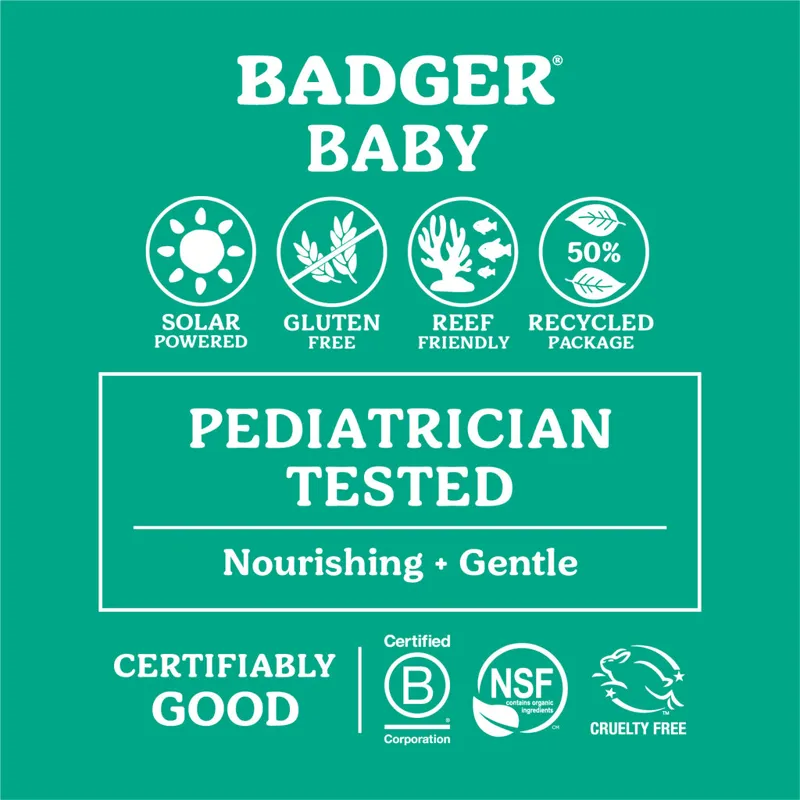 Badger Baby Mineral Sunscreen Cream SPF 40 2.9 oz Tube-2