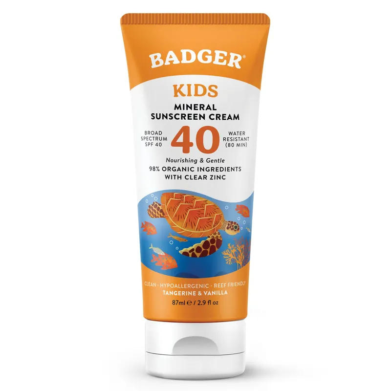 Badger Kid's Mineral Sunscreen Cream SPF 40 2.9 oz Tube