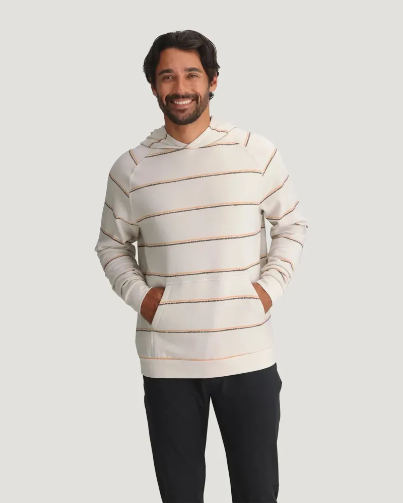 Free Fly Bamboo Lightweight Fleece Hoodie in Dash Double Stripe Birch