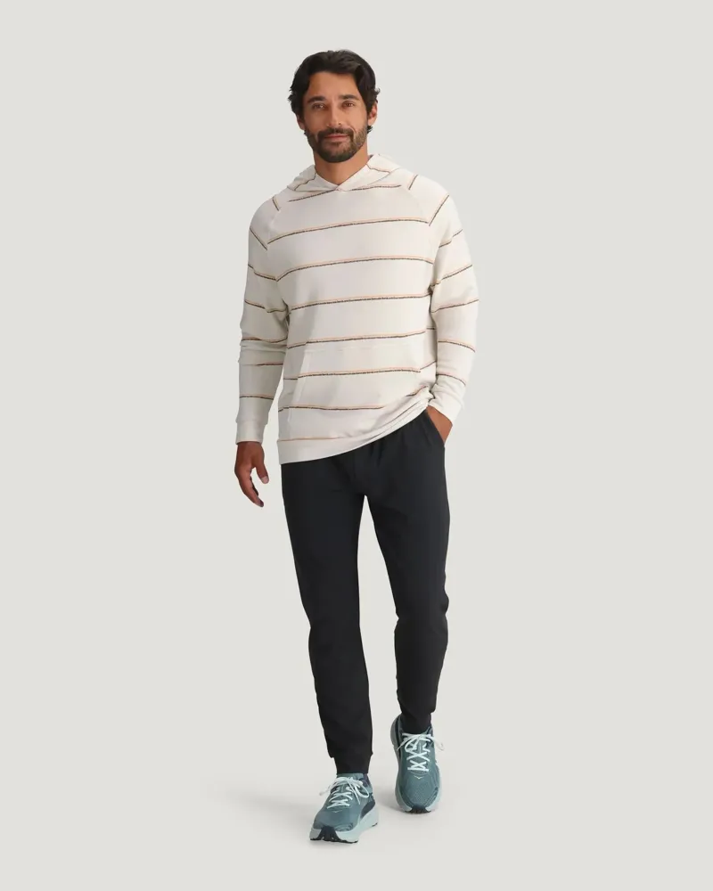 Free Fly Bamboo Lightweight Fleece Hoodie in Dash Double Stripe Birch-1