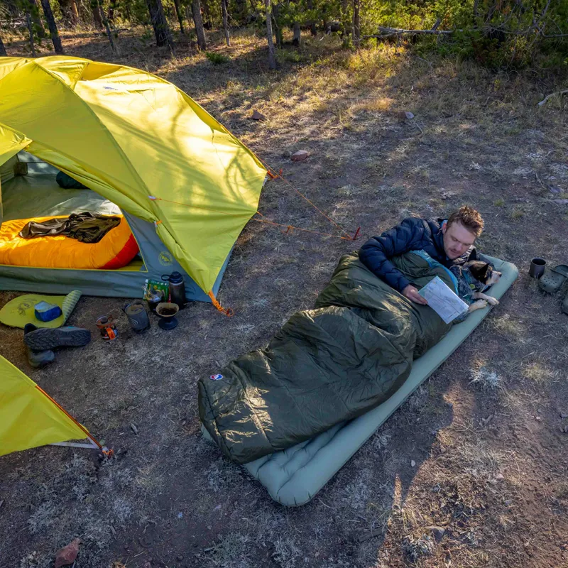 Big Agnes Anthracite 20 Sleeping Bag Long in Olive Night/Chinois Green-5