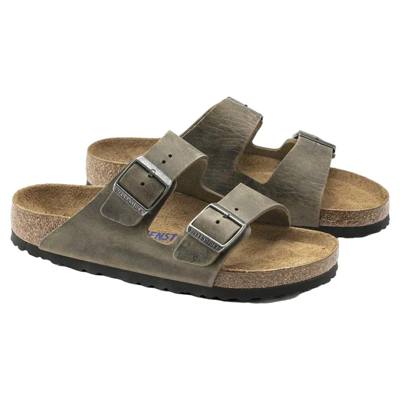 Birkenstock Arizona Soft Footbed Oiled Leather in Faded Khaki-3