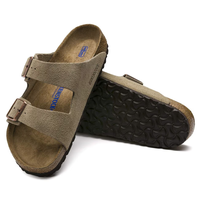 Birkenstock Women's Arizona Soft Footbed Suede Leather in Taupe-2