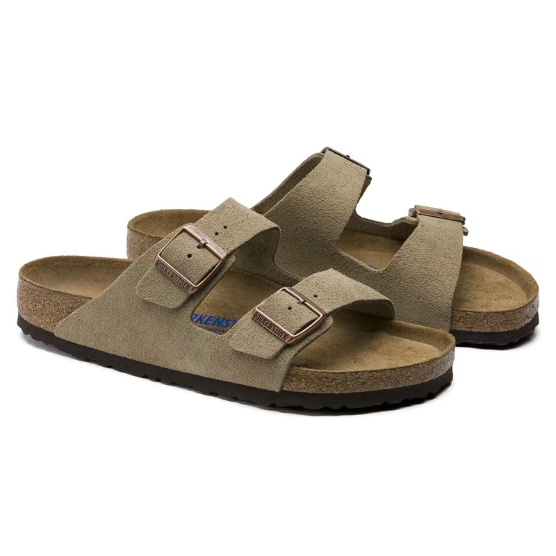 Birkenstock Women's Arizona Soft Footbed Suede Leather in Taupe-3