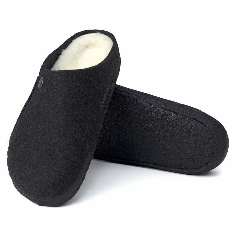 Birkenstock Zermatt Shearling Wool Felt Slipper in Anthracite-4