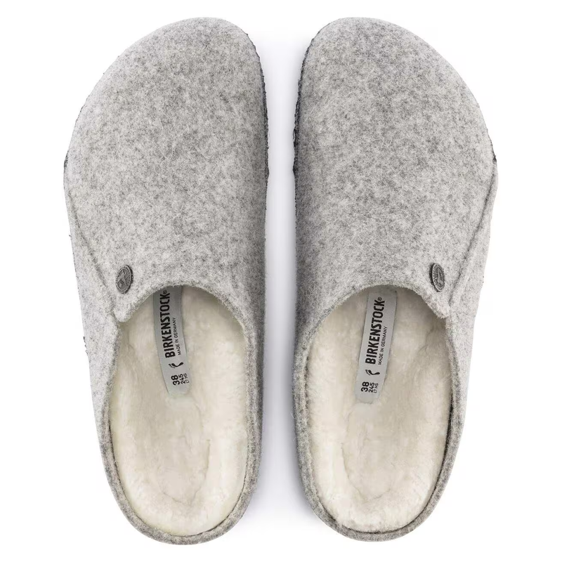 Birkenstock Zermatt Shearling Wool Felt Slipper in Light Gray-1