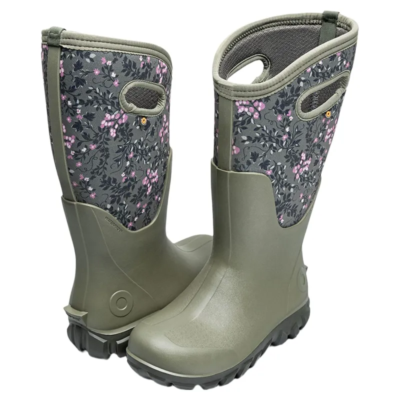 Bogs Women's Classic Seamless Tall Demure Floral Boots in Olive Mlti-1
