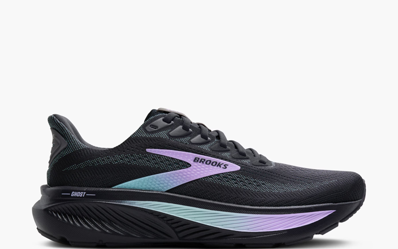 Brooks Women's Ghost 17 Running Shoes in Grey/Clearwater/Purple