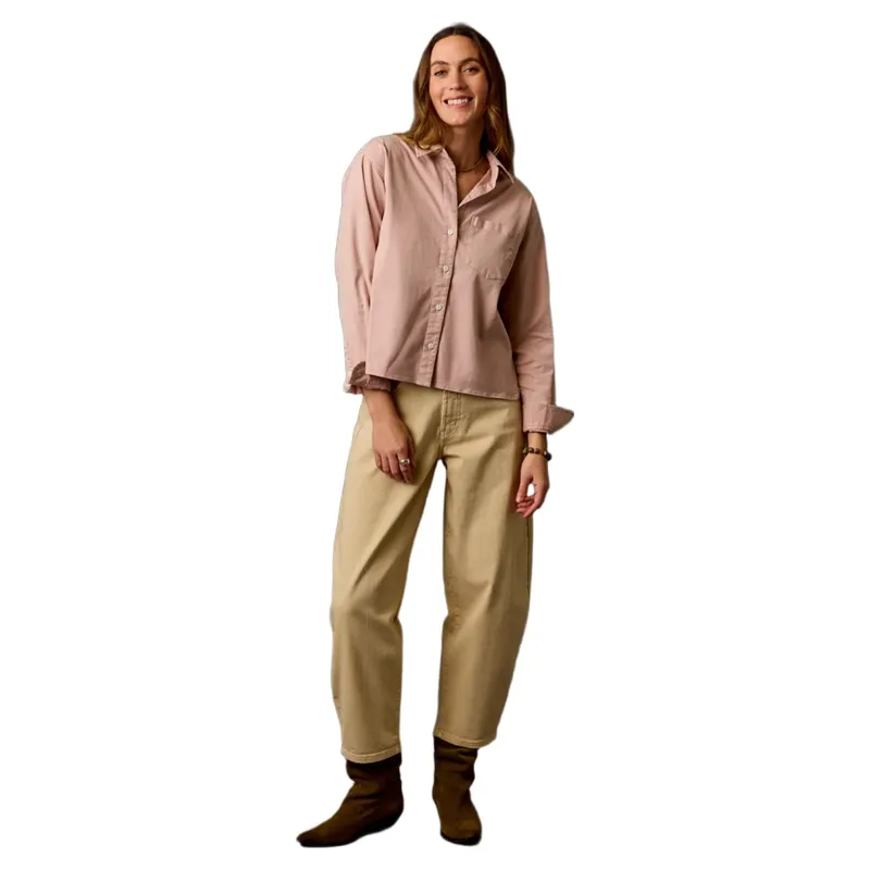 Carve Designs Claire Twill Shirt in Washed Adobe-1