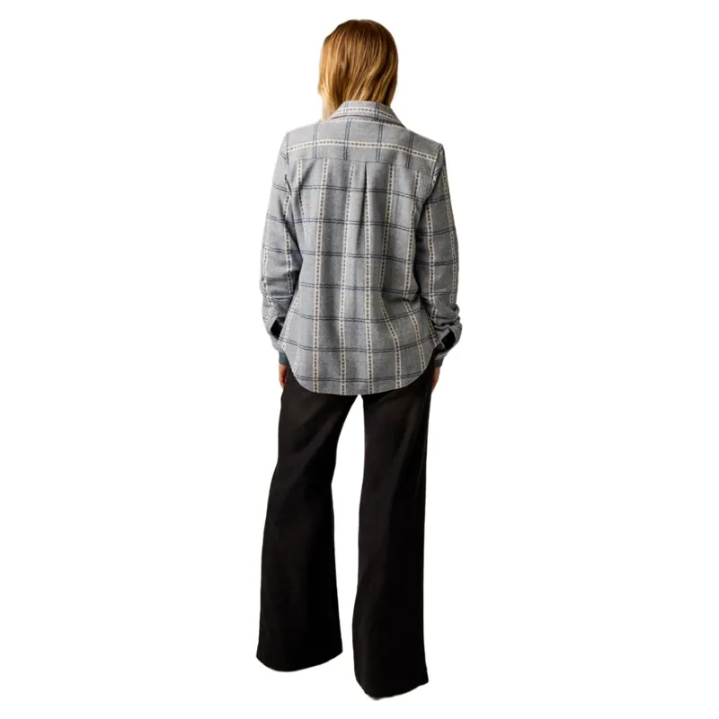 Carve Designs Fairbanks Supersoft Shirt in Blue Mirage Dobby Plaid-2