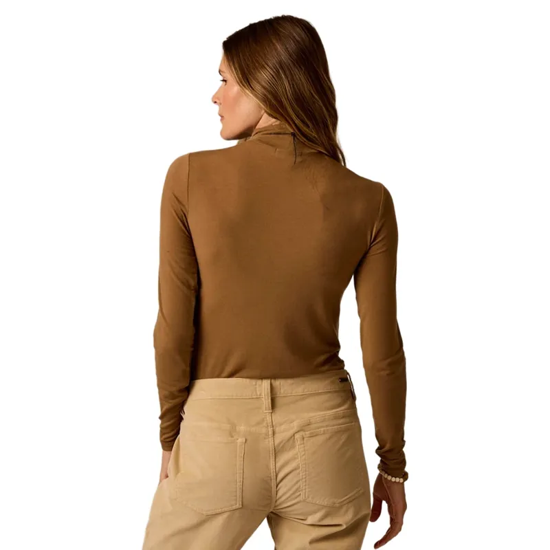 Carve Designs Lea Tissue Turtleneck in Walnut-1