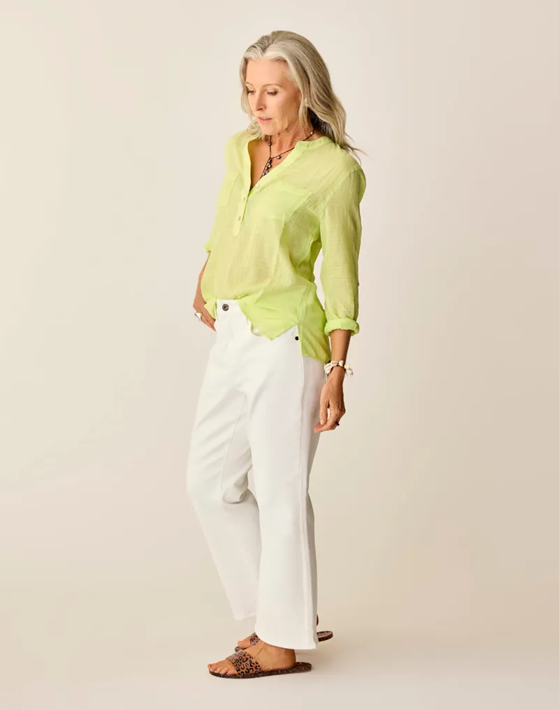 Carve Designs Sylvie Crop Flare in White-1