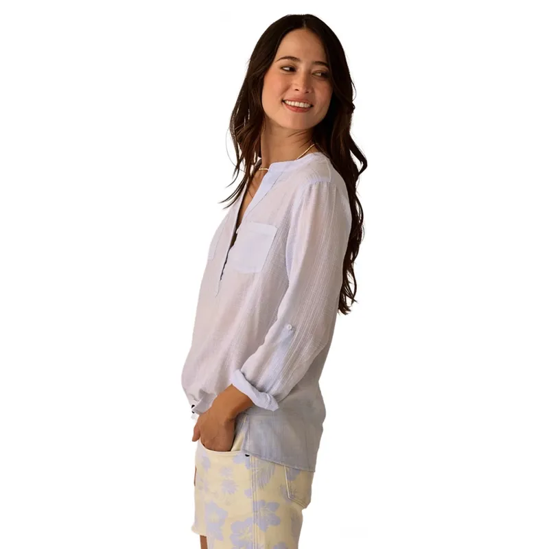 Carve Designs Women's Dylan Textured Shirt in Arctic-1
