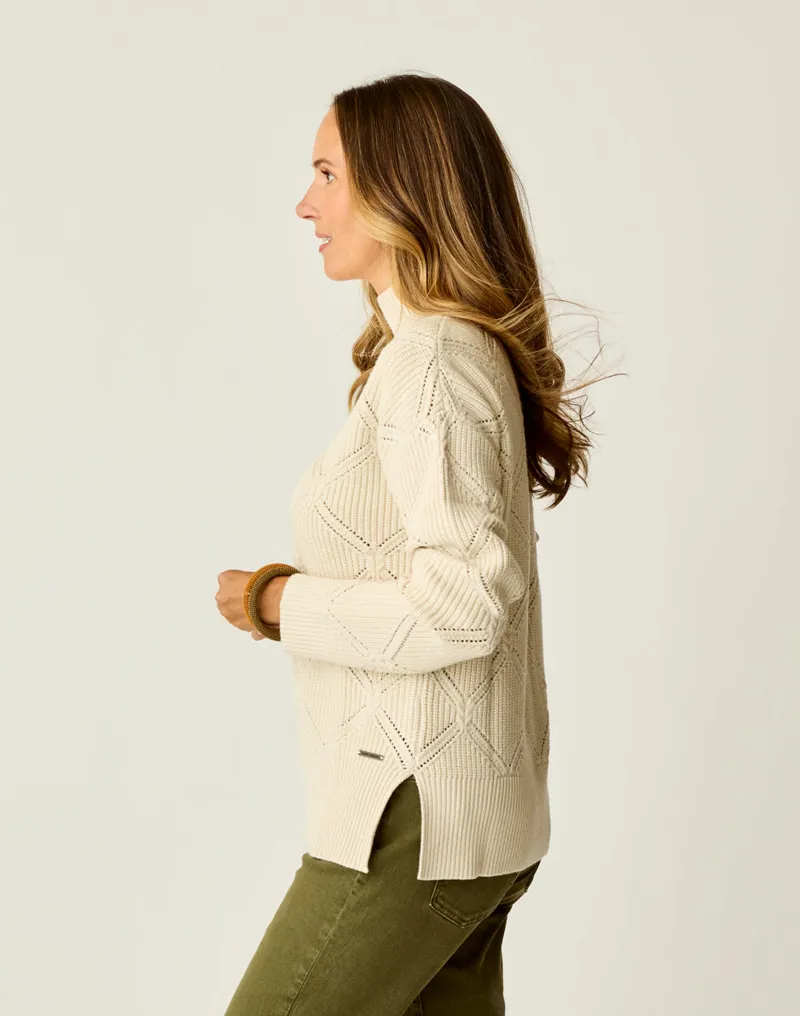 Carve Designs Woodward Allover Sweater in Birch-2