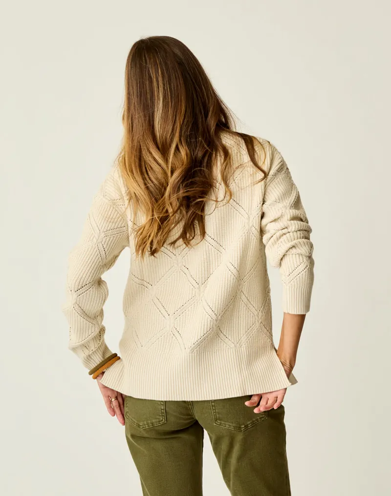 Carve Designs Woodward Allover Sweater in Birch-3
