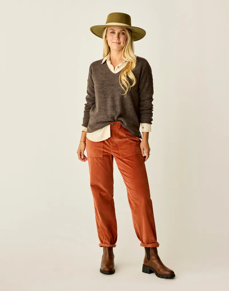 Carve Designs Zella Merino Sweater in Espresso Heather