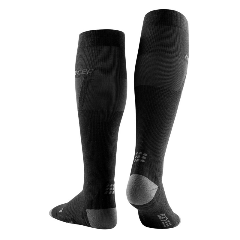 CEP Ski Ultralight Tall Compression Socks in Black/Dark Grey-1