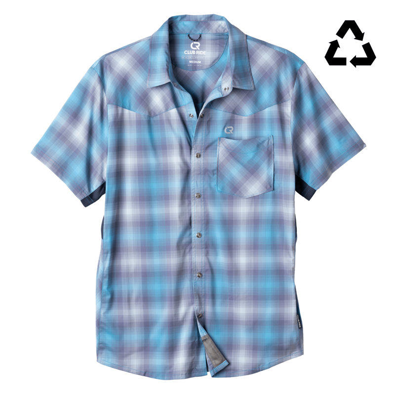 Club Ride New West Original Pearl Snap Ride Shirt in Blue Tones