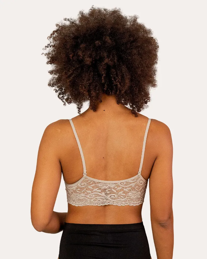 Coobie Women's Lace Back Scoopneck Bra in Light Nude-1