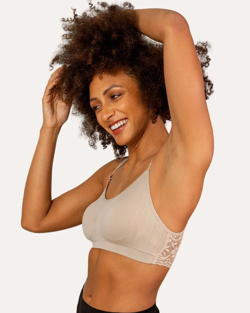 Coobie Women's Lace Back Scoopneck Bra in Light Nude-2
