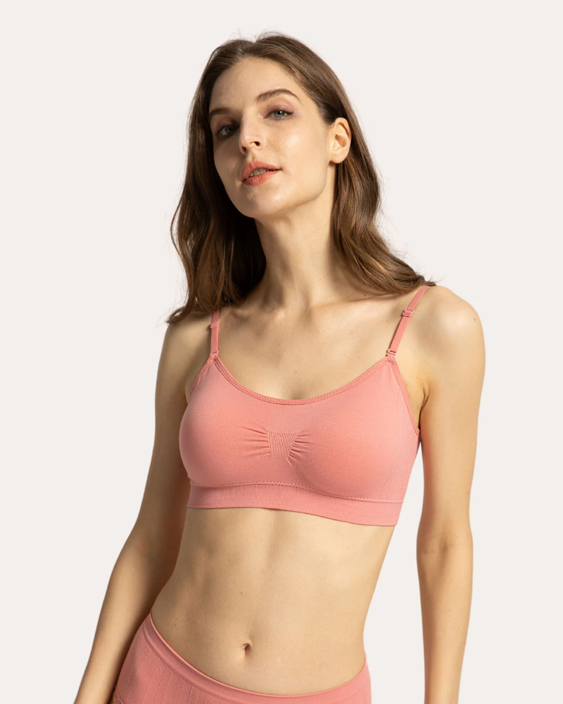 Coobie Women's Scoopneck Cami Bra in Pink Ginger
