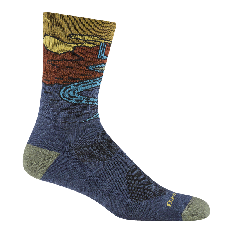 Darn Tough Chasing Waterfalls Micro Crew Lightweight Hiking Socks in Denim