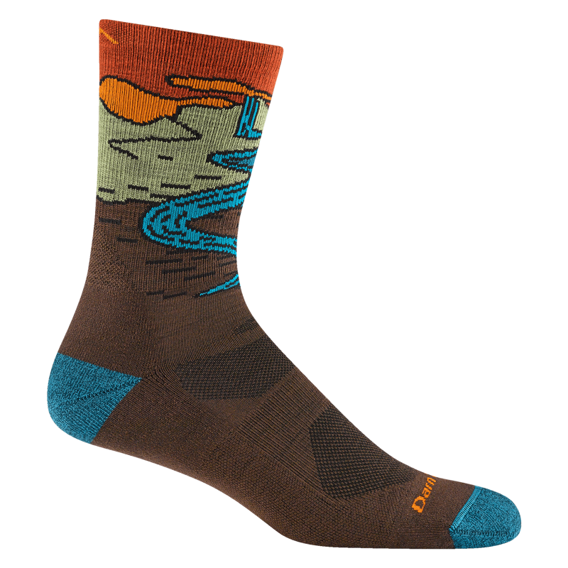 Darn Tough Chasing Waterfalls Micro Crew Lightweight Hiking Socks in Earth