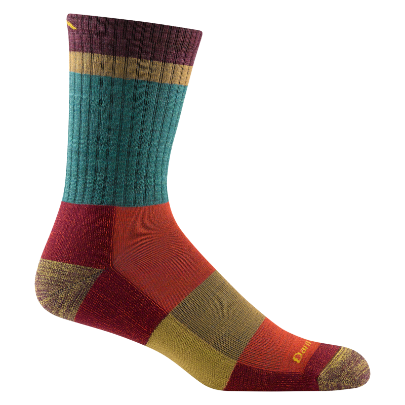 Darn Tough Heady Stripe Micro Light Cushioned Crew Socks in Teal