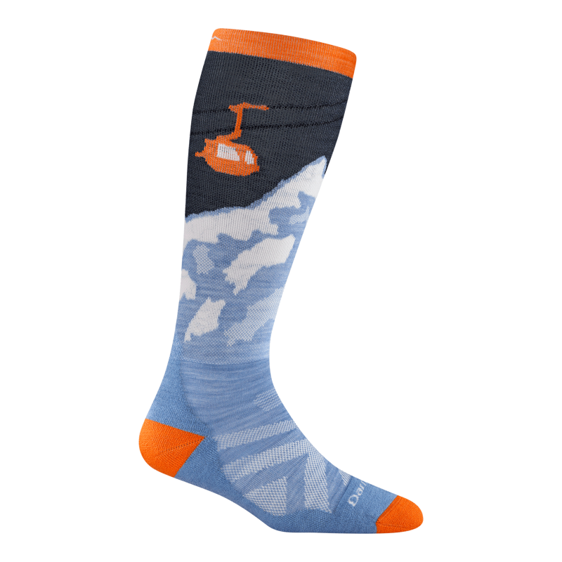 Darn Tough Kid's Little Yeti OTC MW Ski and Snowboard Sock in Midnight-1