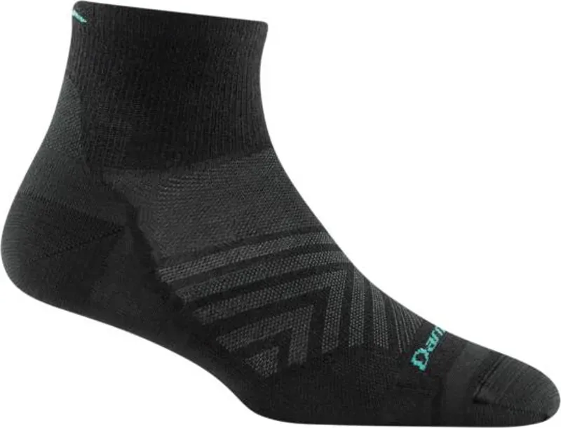 Darn Tough Women's Run 1/4 Ultra-Lightweight Cushion Socks in Black
