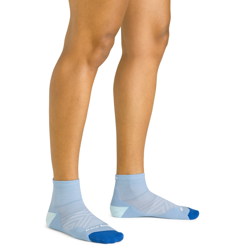 Darn Tough Women's Run 1/4 Ultra-Lightweight Cushion Socks in Sky Blue-1
