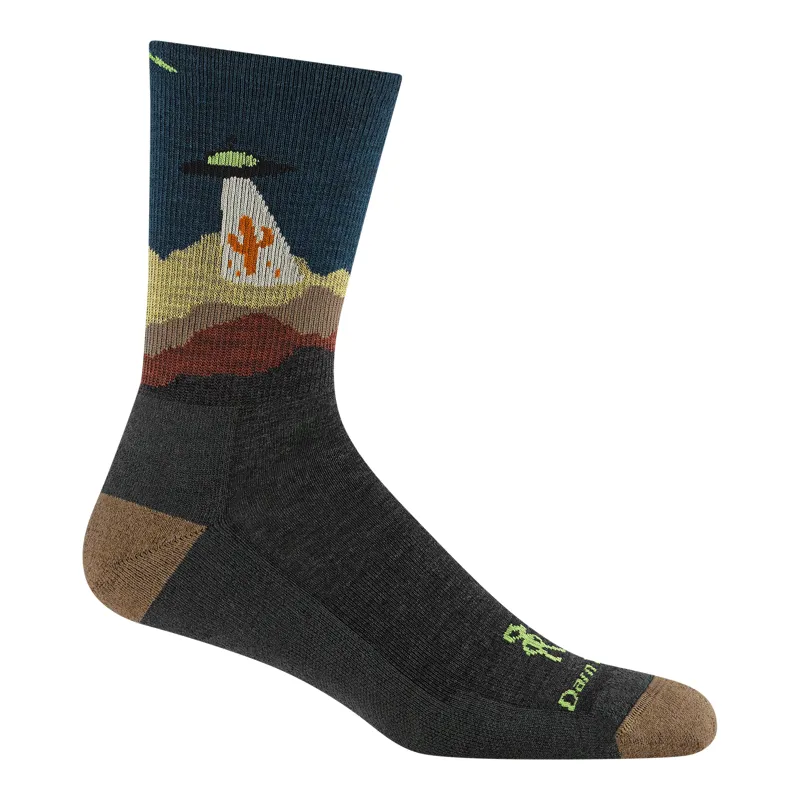 Darn Tough Spaced Out Micro Crew Lightweight Hiking Socks in Charcoal-1