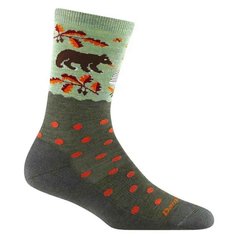 Darn Tough Wild Life Crew Light Cushion Socks in Forest