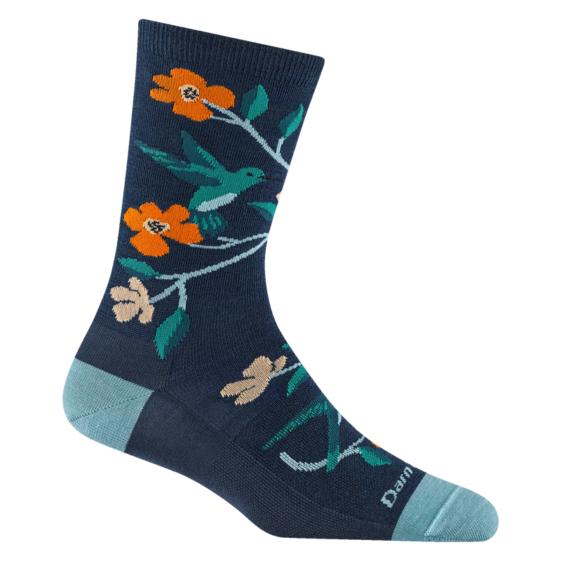 Darn Tough Womens Birds of a Feather Crew LW Lifestyle Socks Midnight-1