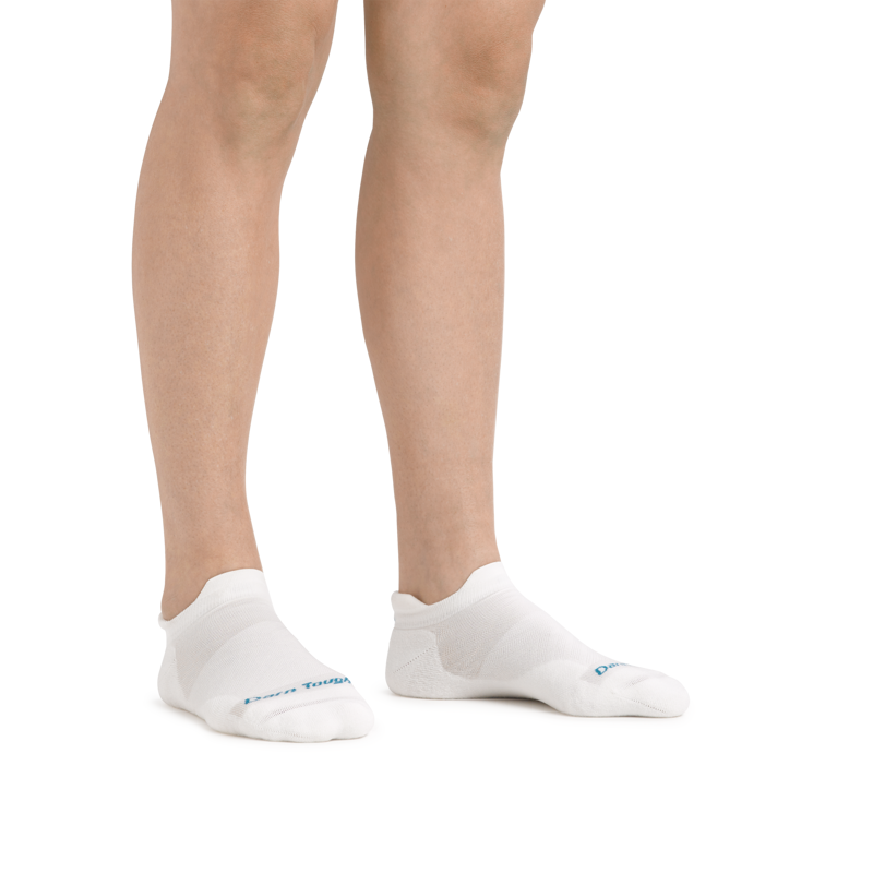 Darn Tough Women's Run No Show Tab Ultra-Light Socks in White-1
