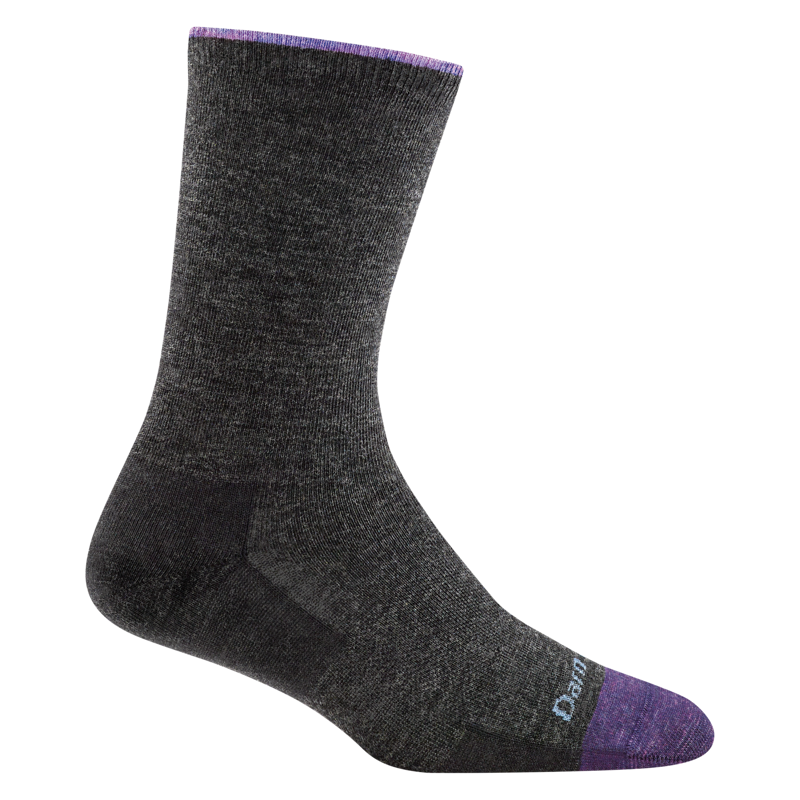Darn Tough Women's Solid Basic Crew LW Lifestyle Socks in Charcoal