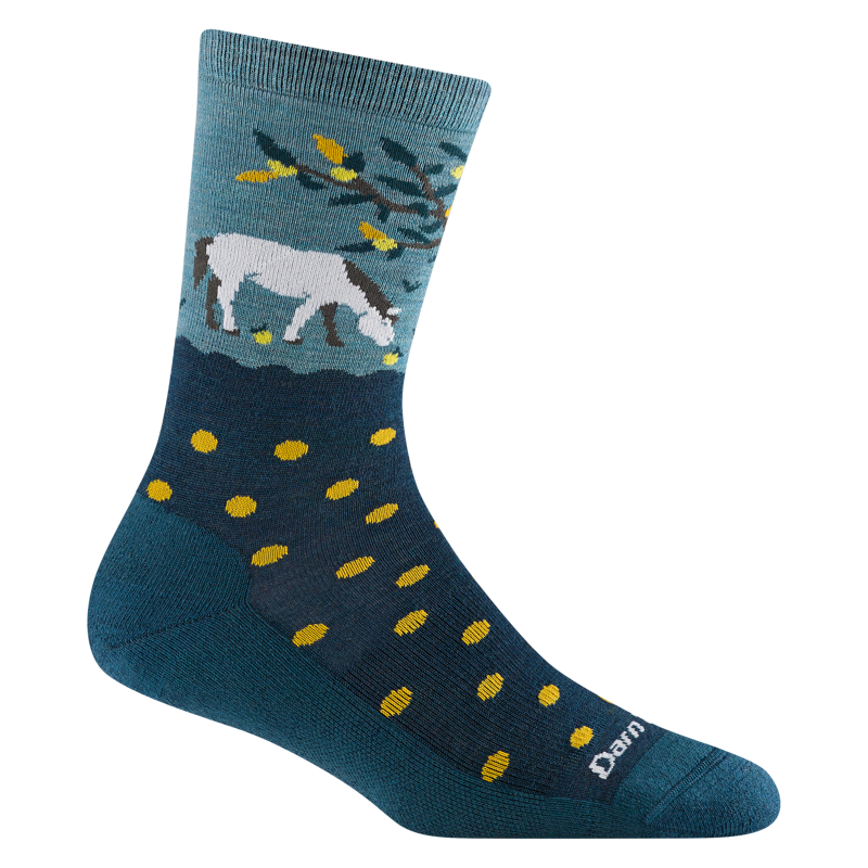 Darn Tough Women's Wild Life Crew Light Cushion Socks in Dark Teal