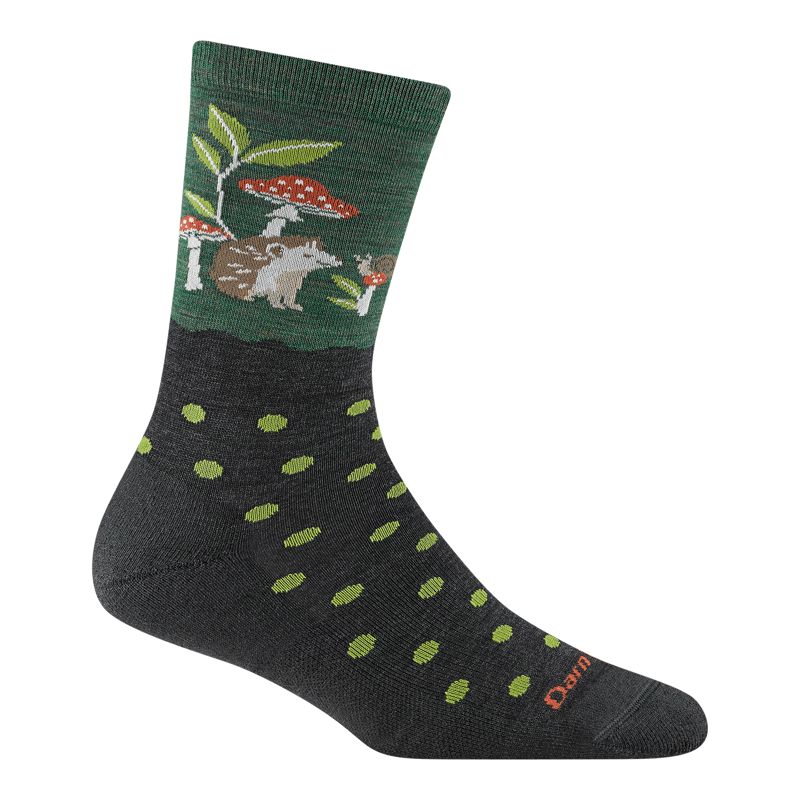 Darn Tough Women's Wild Life Crew Light Cushion Socks in Hedgehog Moss