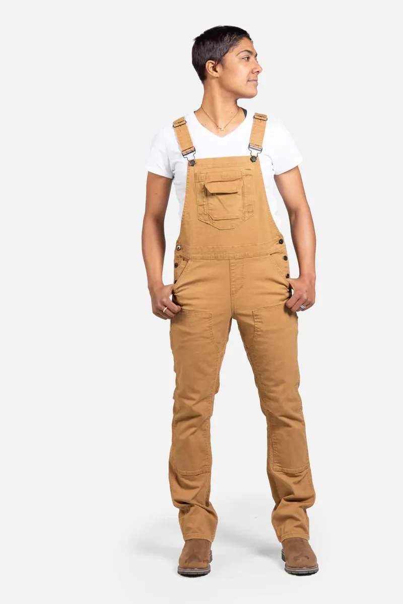 Dovetail Women's Freshley Canvas Overall in Saddle Brown