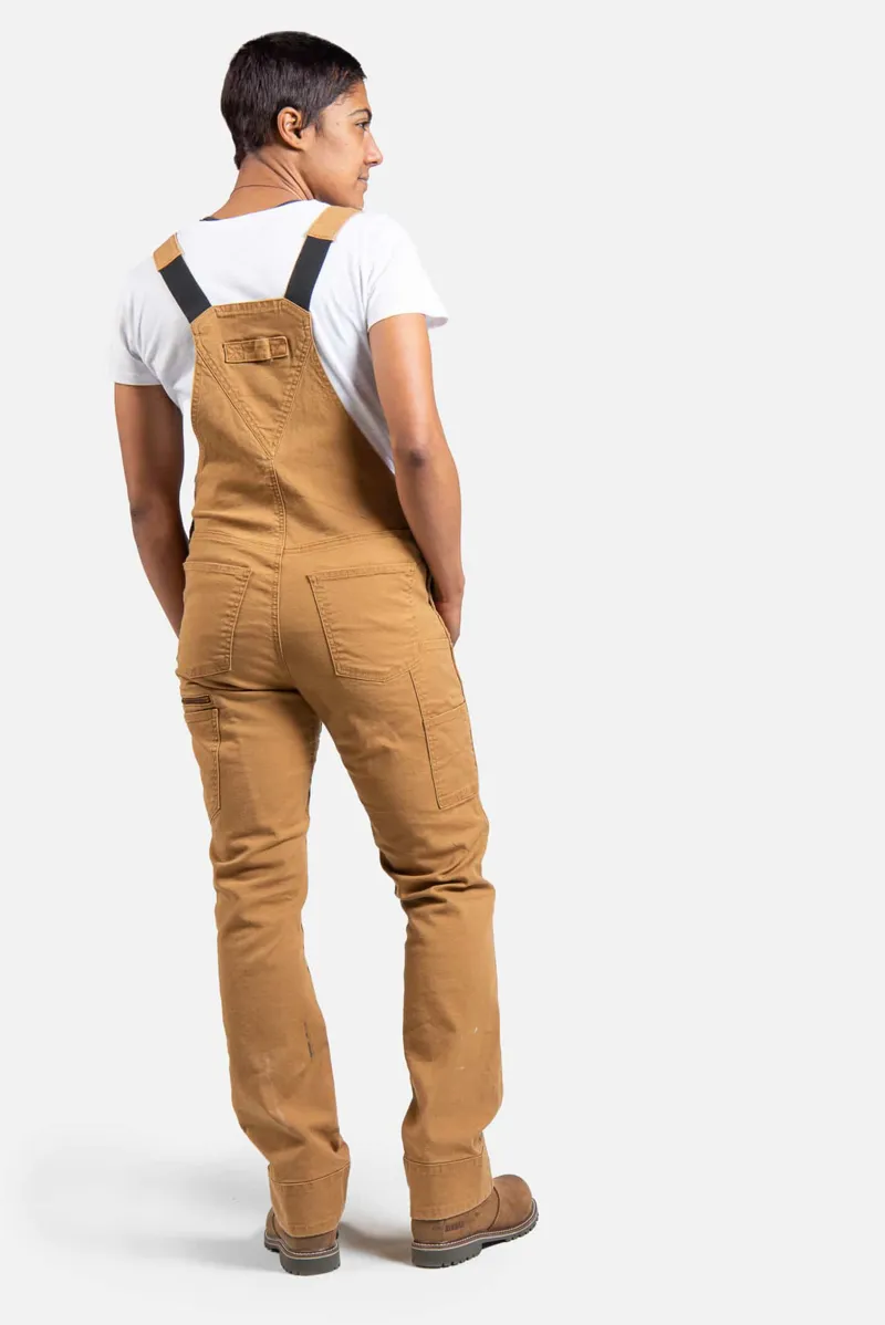 Dovetail Women's Freshley Canvas Overall in Saddle Brown-1