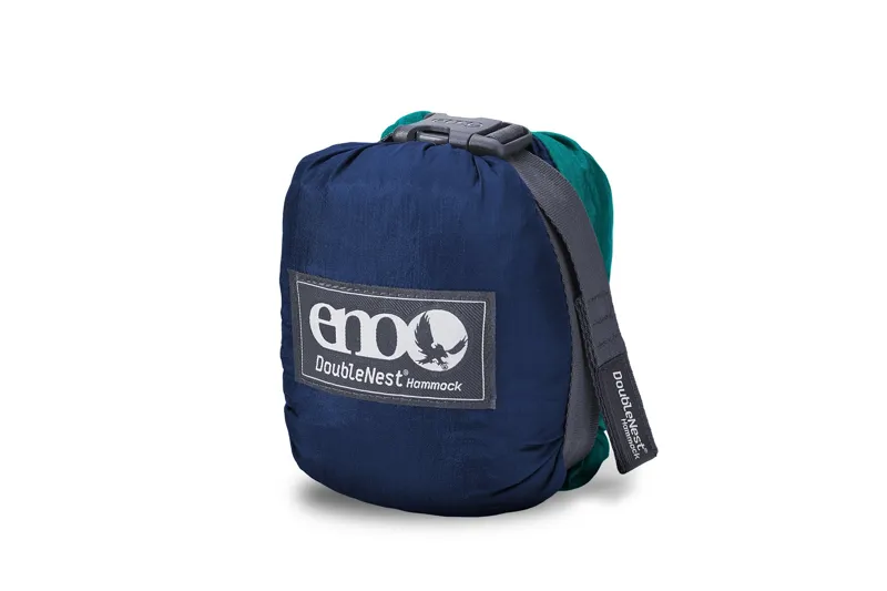 Eno DoubleNest Hammock in Navy and Seafoam-1