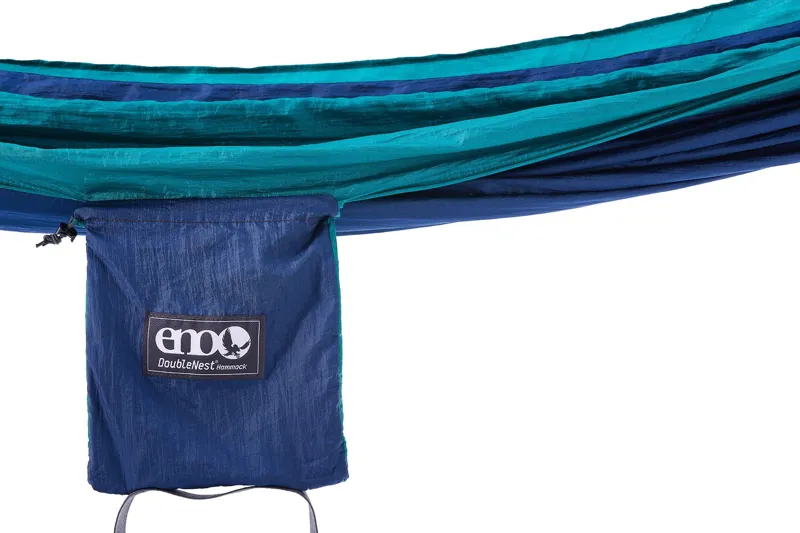 Eno DoubleNest Hammock in Navy and Seafoam-4