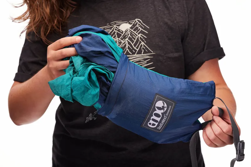 Eno DoubleNest Hammock in Navy and Seafoam-8