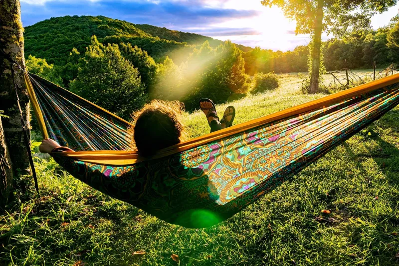 Eno Doublenest Print Hammock in Mantra/Gold-2