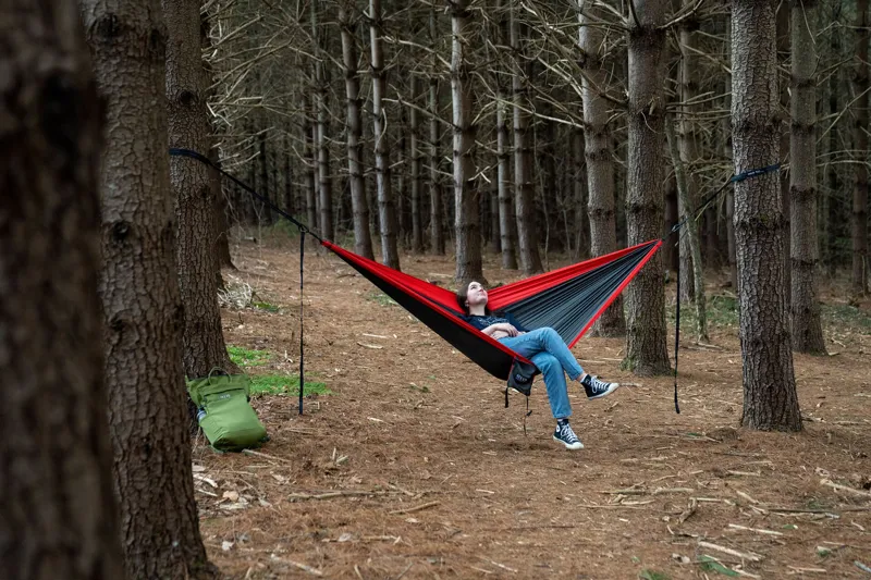 Eno SingleNest Hammock in Charcoal and Red-5
