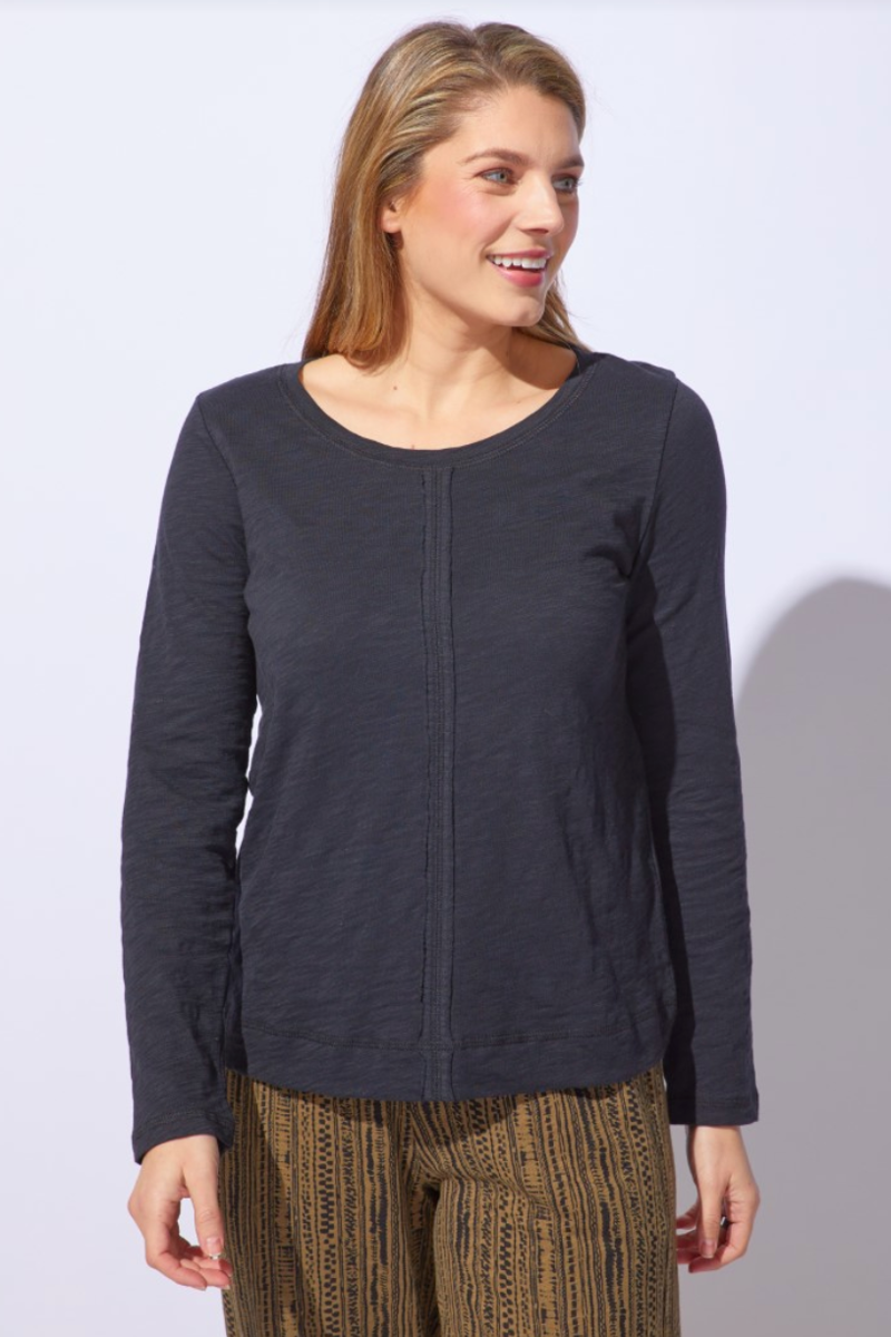 Escape Cotton Slub Stay Centered Tee in Black